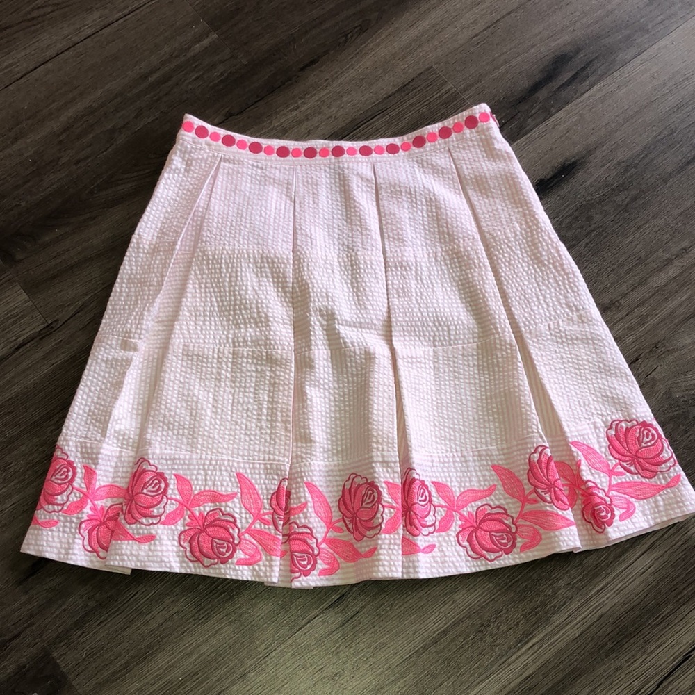 Vineyard Vines Pink Floral Seersucker Skirt